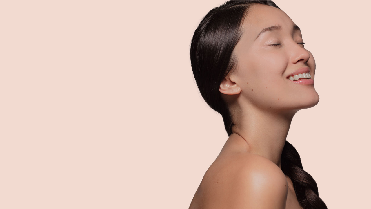 Beautiful Pretty Young asian Woman with Clean Fresh bare Skin concept Asian Girl beauty face skincare. Facial treatment. healthy skin and cosmetic ideas concept